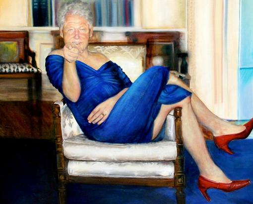 Cuadro en el que aparece retratado el expresidente Bill Clinton