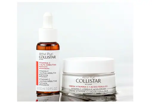 Collistar Vitamin C Pure Assets (€ 53.15), with pure ethyl ascorbic acid and alpha arbutin, which can be used alone or together with Collistar's Vitamin C and Ferulic Acid Cream (€ 53.15), for a skin revitalized and luminous.  An ideal antioxidant routine for skin seeking to prevent skin aging.
