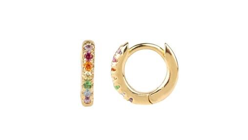 Multicolored gold earring with zircons by Vidal & Vidal