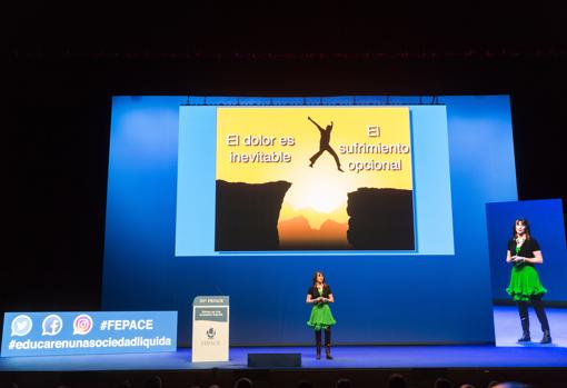 Irene Villa durante la clausura del 39 Congreso de Fepace