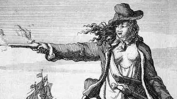 Litografía que meustra a Anne Bonny