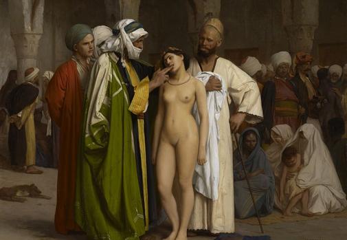 El mercado de esclavos, de Jean-Léon Gérôme (c. 1885).