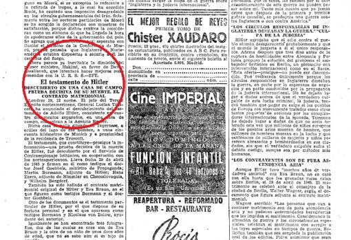 Página del diario ABC del 30 de diciembre de 1945