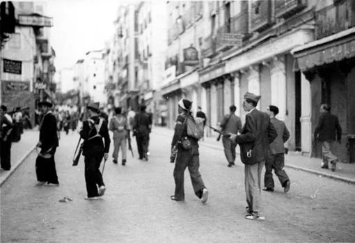 Soldados republicanos en Toledo