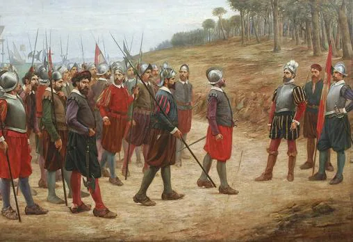 Los trece de la isla del Gallo, pintura de Juan Lepiani (1902)