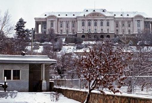 Tajbeg Palace photographed years following the assault.