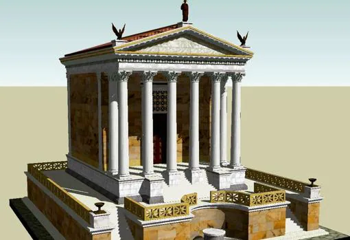 Reconstrucción en 3D del Templo del Divino Julio.