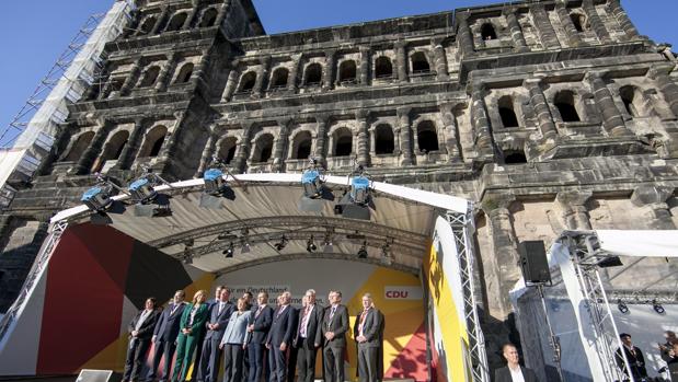 Acto electoral de la CDU, el partido de la canciller Angela Merkel