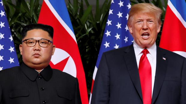 Kim Jong-un y Donald Trump durante la cumbre de Singapur