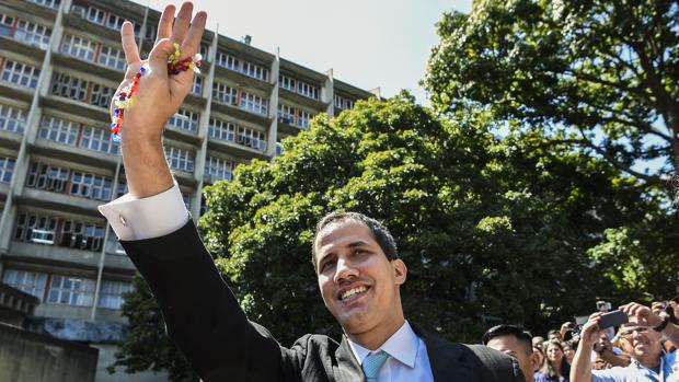 Juan Guaidó, este jueves en Caracas