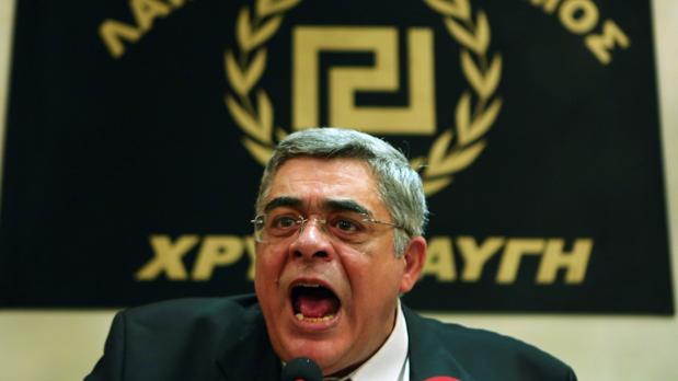Nikos Mijaloliakos, líder de Amancer Dorado, el pasado 6 de julio
