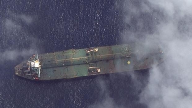 Imagen de satélite facilitada por MAXAR Technologies el 7 de septiembre que muestra al Adrian Darya-1 en Siria