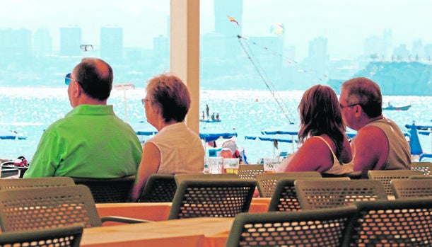 Turistas británicos en Benidorm