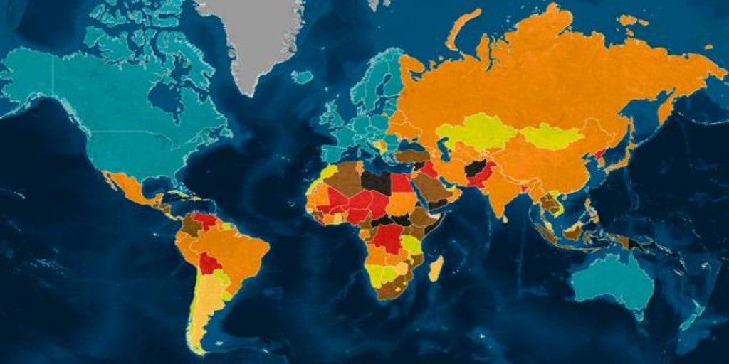 El mapa de los países más