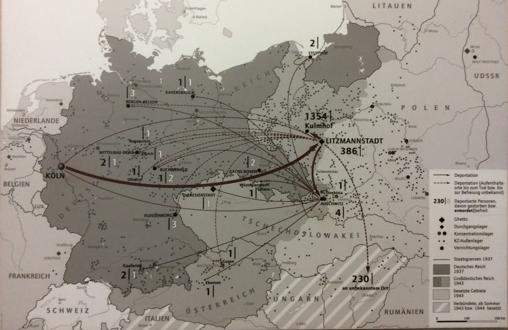 Mapa donde se puede ver la distribución de prisioneros detenidos por la policía nazi