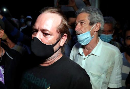 Actor Jorge Perugorría (left) and filmmaker Fernando Pérez also participated in the meeting with Rojas