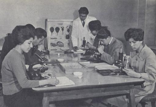 Biology class in Kabul, Afghanistan