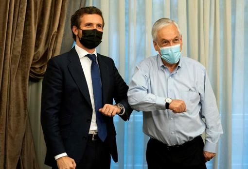 The president of the PP, Pablo Casado, met with Piñera last Tuesday in Madrid