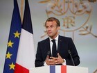 El presidente francés, Emmanuel Macron, este lunes durante un acto en el Elíseo