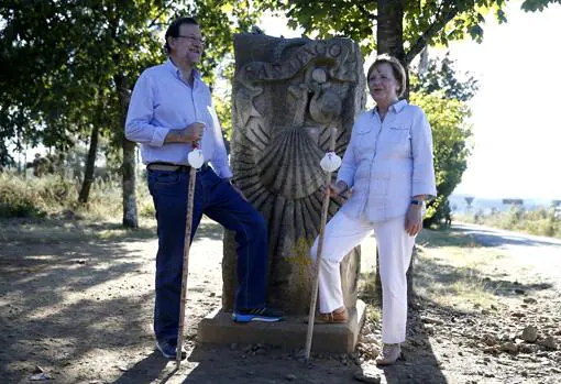 Mariano Rajoy and Angela Merkel, on the Jacobean route