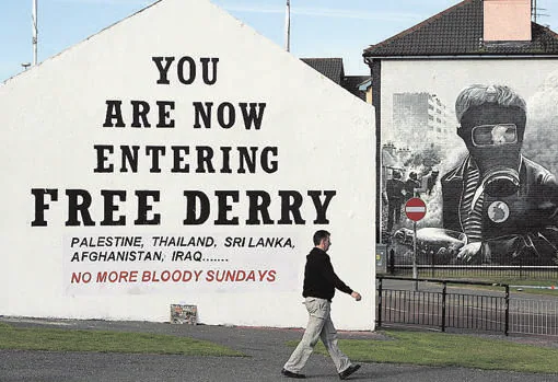Street art in Londonderry, where the massacre took place
