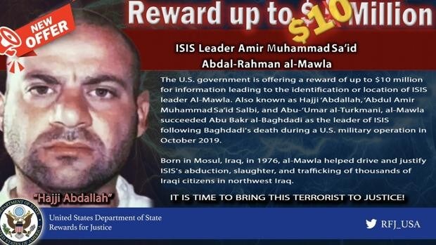 US Treasury Department Announcement Offering a $10 Million Reward for Information on Hajji Abdullah