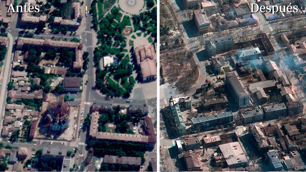El antes y el después de las ciudades de Ucrania sobre las que han llovido las bombas
