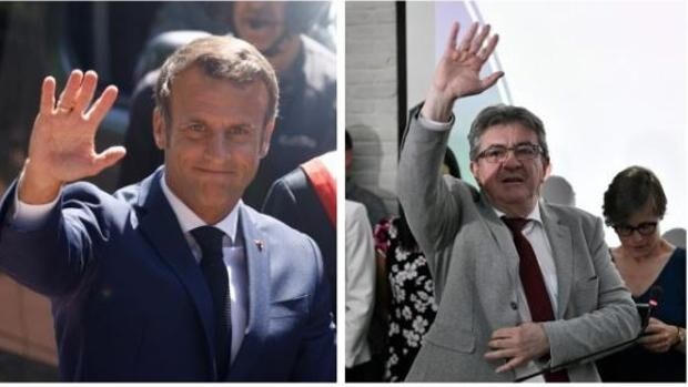 Empate técnico entre Macron y Mélenchon con ventaja para el presidente de la República