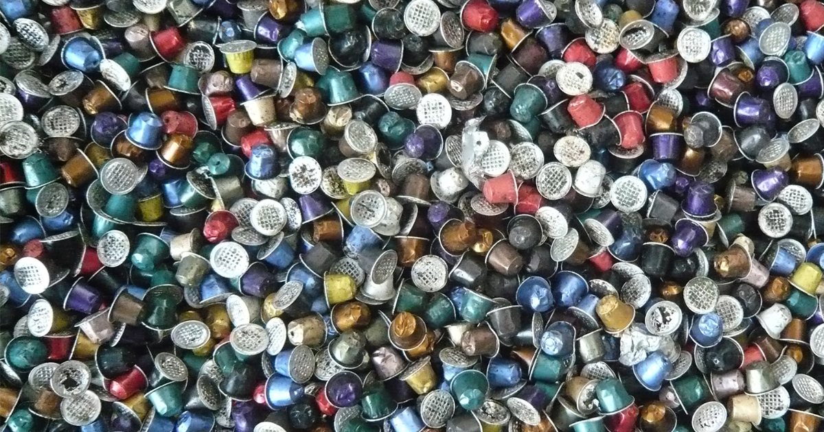 Cápsulas de café de aluminio reciclado. What else?