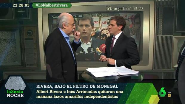 Ferrán Monegal y Albert Rivera, en «La Sexta Noche»