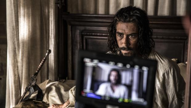 Jaenada en el rodaje de «Hernán»