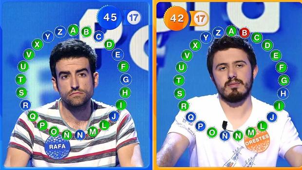 Rafa y Orestes, concursantes de «Pasapalabra»