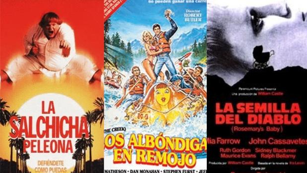 Carteles de «La salchicha peleona», «Los albóndigas en remojo»y «La semilla del diablo»