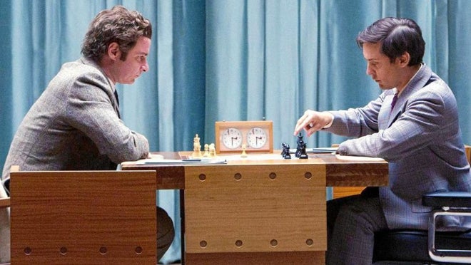 Liev Schreiber (Spassky) y Tobey Maguire (Fischer) en 'El caso Fischer'