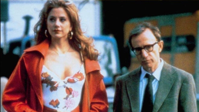 Mira Sorvino y Woody Allen en 'Poderosa Afrodita'