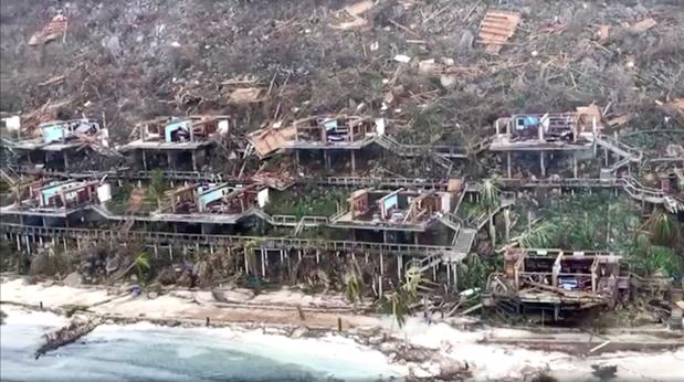 El huracán Irma, en una vista aérea, a su paso por las Islas Vírgenes