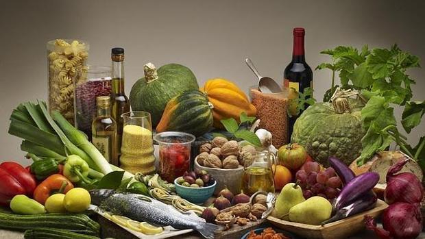 Imagen de archivo de alimentos de dieta mediterránea