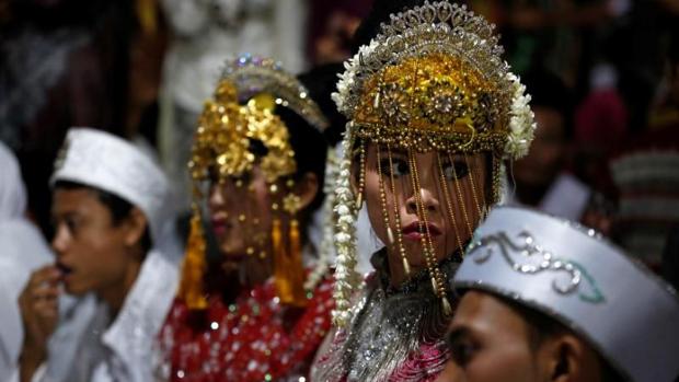 Imagen de archivo de una boda en indonesia