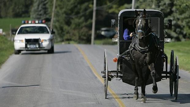 Imagen de archivo de un carro amish