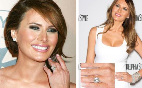 Melania Trump con su anillo de pedida