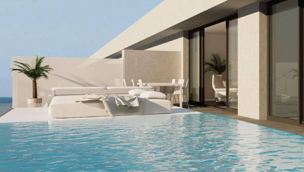 Una de sus habitaciones con piscina privada