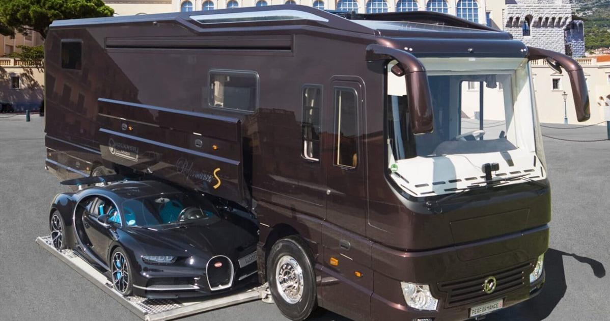 La autocaravana más ostentosa hasta el momento de 7 millones y un Bugatti en su interior - Vimarsana News