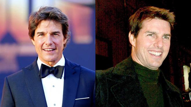 Two images of Tom Cruise: 2022 and 2005. The actor knows how to take care of himself to look younger, despite the fact that he just turned 60.  gtres