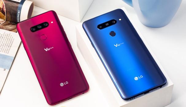 Detalle del nuevo móvil de la firma surcoreana LG, el V40