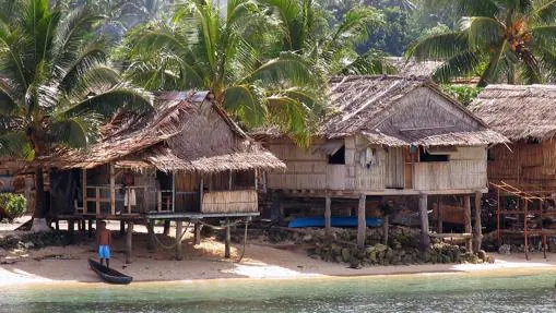Traditional houses on Malaita island